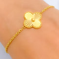 Petite Blooming Flower 21k Gold Bracelet 