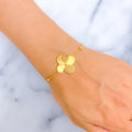 Bright Fascinating 21k Gold Clover Bracelet 