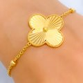 Bright Fascinating 21k Gold Clover Bracelet 