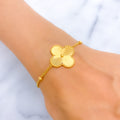 Bright Fascinating 21k Gold Clover Bracelet 