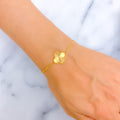 Trendy Tasteful 21k Gold Clover Bracelet 