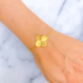 Extravagant Glistening Flower 21k Gold Bracelet 