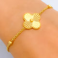 Sparkling Refined 21k Gold Floral Bracelet 