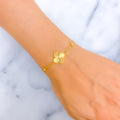 Shiny Sleek 21k Gold Clover Leaf Bracelet 