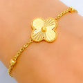 Shiny Sleek 21k Gold Clover Leaf Bracelet 