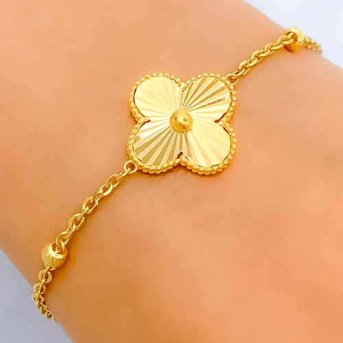 Charming Engraved 21k Gold Bracelet