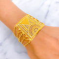 Special Checkered Triangle 22k Gold Statement Bracelet