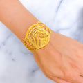 Graceful Alternating 22k Gold Statement Bracelet