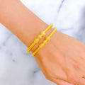 Lavish Beadwork 22k Gold Pipe Bangles