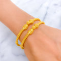 Lavish Beadwork 22k Gold Pipe Bangles