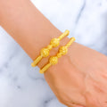 Palatial Draped 22k Gold Pipe Bangles