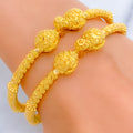 Palatial Draped 22k Gold Pipe Bangles