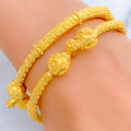 Palatial Draped 22k Gold Pipe Bangles