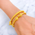 Palatial Draped 22k Gold Pipe Bangles