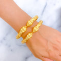 Posh Reflective Elephant Faced 22k Gold Pipe Bangles