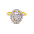 Dazzling Oval Halo 18K Gold + Diamond Ring
