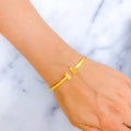 Majestic Glowing 21k Gold Bangle Bracelet 