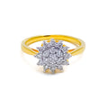 Charming Floral Cluster 18K Gold + Diamond Ring