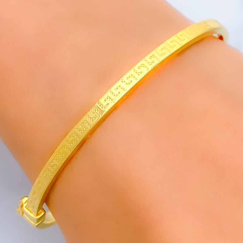 Sleek Lightweight 21k Gold Bangle Bracelet 
