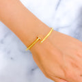 Radiant 21k Gold CZ Nail Bangle Bracelet 