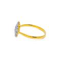Glossy Pear Drop 18K Gold + Diamond Ring