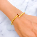 Stunning 21k Gold CZ Nail Bangle Bracelet 
