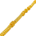 Decadent Netted Barrel 22k Gold Bracelet 