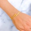 Delightful 21k Gold Nail Bangle Bracelet 