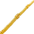 Stately Striped Barrel 22k Gold Bracelet 