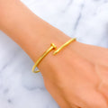 Attractive 21k Gold Nail Bangle Bracelet 