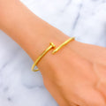 Opulent 21k Gold Nail Bangle Bracelet 