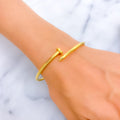 Delightful 21k Gold Nail Bangle Bracelet 