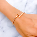 Beaming 21k Rose Gold Nail Bangle Bracelet 