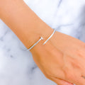 Majestic 21k White Gold Nail Bangle Bracelet 