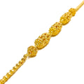 Graceful Triple Long Barrel 22k Gold Bracelet