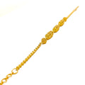 Graceful Triple Long Barrel 22k Gold Bracelet