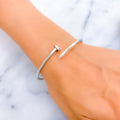 Majestic 21k White Gold Nail Bangle Bracelet 