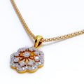 Sophisticated Snowflake Diamond + 18k Gold Pendant