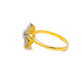 Bold Decorative 18K Gold + Floral Diamond Ring