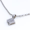 Classic Square Diamond + 18k Gold Pendant