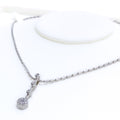 Sleek 18k White Gold + Diamond Pendant Set