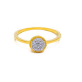 Dainty Delicate 18K Gold + Pave Setting Diamond Ring