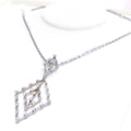 Contemporary White Gold Diamond + 18k Gold Pendant