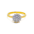 Bright Blooming Flower 18K Gold + Diamond Ring