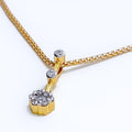 Fascinating Floral Diamond + 18k Gold Pendant Set