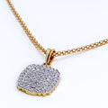 Square Cushion Diamond + 18k Gold Pendant Set