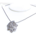 Evergreen White Gold Leaf Diamond + 18k Gold Pendant Set