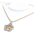 Medium Floral Diamond + 18k Gold Pendant