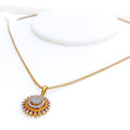 Radiant Round Diamond Pendant Set