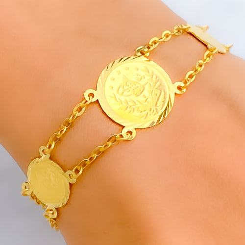 elegant-sparkling-21k-gold-coin-bracelet
